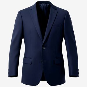 HICKEY FREEMAN Mens Blazer Sport Coat Two Button Jacket 40R Navy Wool Blend